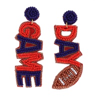 GAME DAY BEADED FOOTBALL EARRINGS