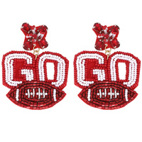 JEWELED GAME DAY GO BEADED FOOTBALL EARRINGS