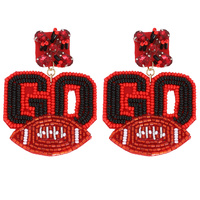 JEWELED GAME DAY GO BEADED FOOTBALL EARRINGS