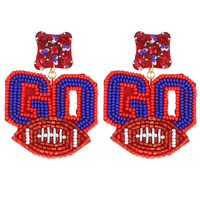 JEWELED GAME DAY GO BEADED FOOTBALL EARRINGS