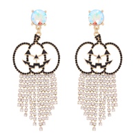 HALLOWEEN CRYSTAL TASSEL EARRINGS