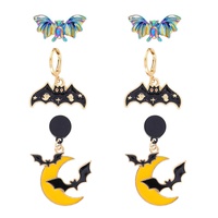 3-PAIR ENAMEL ASSORTED HALLOWEEN EARRING SET