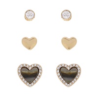 MOTHER OF PEARL ASSORTED HEART EARRING SET