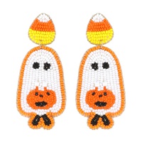 TRICK OR TREATING GHOST HALLOWEEN BEADED EARRINGS