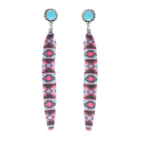 WESTERN DESIGN PRINT FEATHER EARRINGS