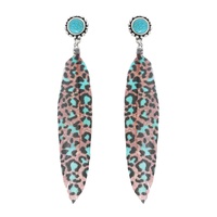 WESTERN DESIGN PRINT FEATHER EARRINGS