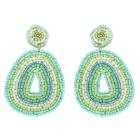 2-TIER BOHEMIAN OPEN OVAL BEADED EARRINGS