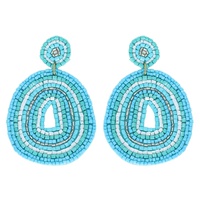 2-TIER BOHEMIAN OPEN OVAL BEADED EARRINGS