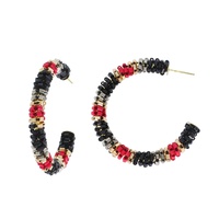 BOHEMIAN OPEN HOOP BEADED EARRINGS