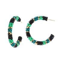 BOHEMIAN OPEN HOOP BEADED EARRINGS