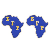 AFROCENTRIC SORORITY CRYSTAL MASCOT EARRINGS