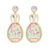 HAPPY EASTER BUNNY EARS RESIN DROP EARRINGS