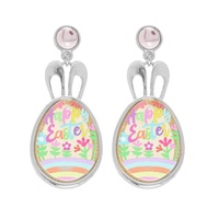 HAPPY EASTER BUNNY EARS RESIN DROP EARRINGS