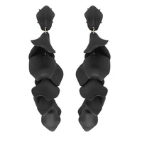 2-TIER FLORAL PETAL ACRYLIC LONG DROP EARRINGS