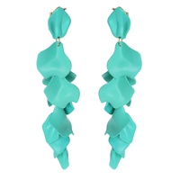 2-TIER FLORAL PETAL ACRYLIC LONG DROP EARRINGS