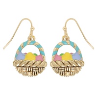 MULTICOLOR EASTER EGG BASKET DROP EARRINGS
