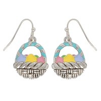 MULTICOLOR EASTER EGG BASKET DROP EARRINGS