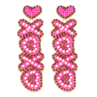 XOXO JEWELED BEADED VALENTINE LETTER EARRINGS