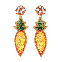 2-TIER CRYSTAL GEMSTONE BEADED CARROT EARRINGS
