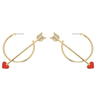 VALENTINE'S DAY RHINESTONE HEART ARROW HOOPS