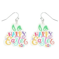 HAPPY EASTER LETTER TRANSPARENT ACETATE EARRINGS