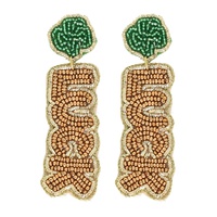 LUCK SAINT PATRICKS SHAMROCK BEADED EARRINGS