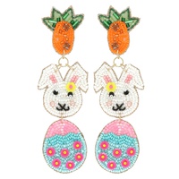 EASTER EGG RABBIT BEADED GEMSTONE EARRINGS