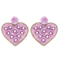 FLORAL VALENTINE HEART SHAPED BEADED EARRINGS