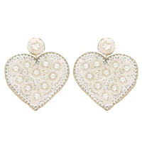 FLORAL VALENTINE HEART SHAPED BEADED EARRINGS