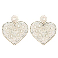 FLORAL VALENTINE HEART SHAPED BEADED EARRINGS