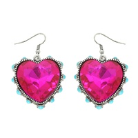 WESTERN HEART SHAPED GEMSTONE TURQUOISE EARRINGS