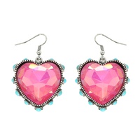 WESTERN HEART SHAPED GEMSTONE TURQUOISE EARRINGS