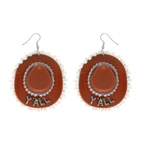 YALL WESTERN PEARL TRIM COWBOY HAT EARRINGS