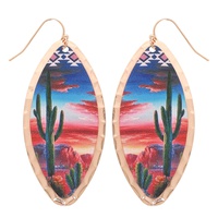 WESTERN WILD WEST LANDSCAPE PRINTED PETAL EARRINGS