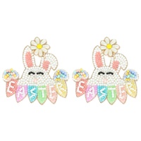 EASTER RABBIT GARLAND BEAD MIX DROP EARRINGS