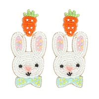 EASTER BOW TIE RABBIT BEAD MIX EARRINGS