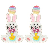 EASTER EGG HUNT RABBIT BEAD MIX DROP EARRINGS