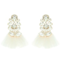 BOHO GEMSTONE CLUSTER THREAD TASSEL EARRINGS