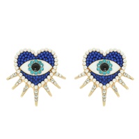 SUNBURST HEART SHAPED EVIL EYE EARRINGS