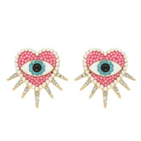 SUNBURST HEART SHAPED EVIL EYE EARRINGS