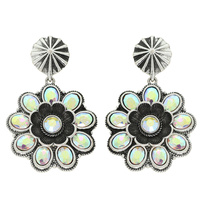 2-TIER WESTERN FLORALTURQUOISE DROP EARRINGS
