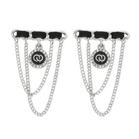 INTERLOCKING CIRCLE WOVEN BAR CHAIN EARRINGS