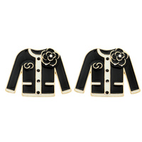 FASHIONISTA CONTRAST TRIM CARDIGAN JACKET EARRINGS