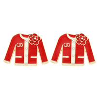FASHIONISTA CONTRAST TRIM CARDIGAN JACKET EARRINGS