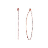 RHINESTONE WIRE HOOP EARRING