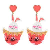 HAPPY EASTER EGG HUNT RABBIT DROP EARRINGS