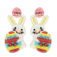 EASTER EGG HUNT RABBIT BEAD MIX DROP EARRINGS