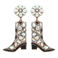 WESTERN GEMSTONE STAR COWBOY BOOT EARRINGS