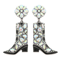 WESTERN GEMSTONE STAR COWBOY BOOT EARRINGS