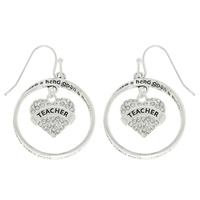 TEACHER APPRECIATION OPEN CIRCLE CHARM EARRINGS